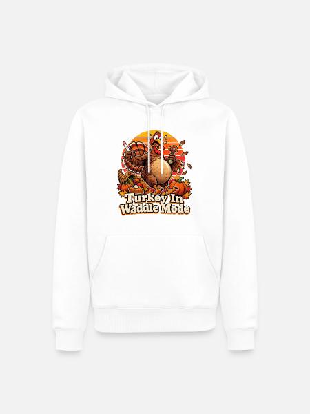 Turkey in Waddle Mode - Männer Premium Bio Hoodie - Weiß