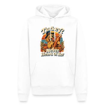 Thanksgiving Hund Turkey Never Heard Of Her - Männer Premium Bio Hoodie - Weiß - Vorne - Nico (187cm)
