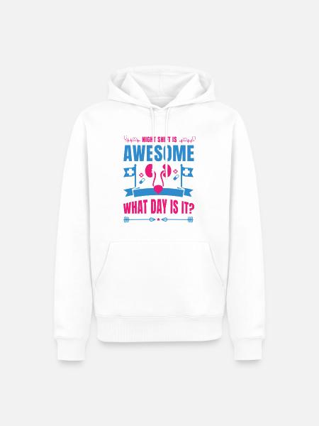 Urologie-krankenschwester-anerkennung Nachtschicht - Männer Premium Bio Hoodie - Weiß