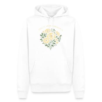 Spüre, wie es durch ihn wächst Blumendesign - Männer Premium Bio Hoodie - Weiß - Vorne - Nico (187cm)