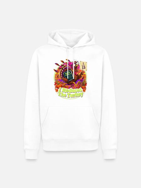 Thanksgiving Mathe Truthahn Panik Nerdwitz - Männer Premium Bio Hoodie - Weiß