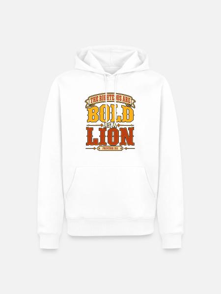 Christlicher Glaube Löwe Spruch - Männer Premium Bio Hoodie - Weiß