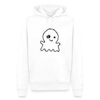 Niedlicher Halloween-Geist als Kinderkritzelei - Männer Premium Bio Hoodie - Weiß - Vorne - Nico (187cm)