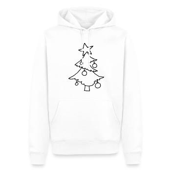 Weihnachtsbaum mit Stern – Kinderkritzelei - Männer Premium Bio Hoodie - Weiß - Vorne - Nico (187cm)