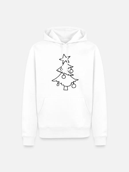 Weihnachtsbaum mit Stern – Kinderkritzelei - Männer Premium Bio Hoodie - Weiß