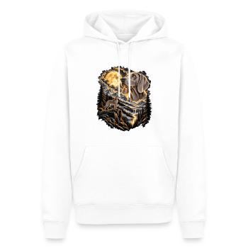 Hundefreunde Vollmond Hundemotiv - Männer Premium Bio Hoodie - Weiß - Vorne - Nico (187cm)