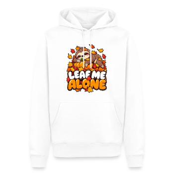 Leaf Me Alone – Herbst-Faultier - Männer Premium Bio Hoodie - Weiß - Vorne - Nico (187cm)