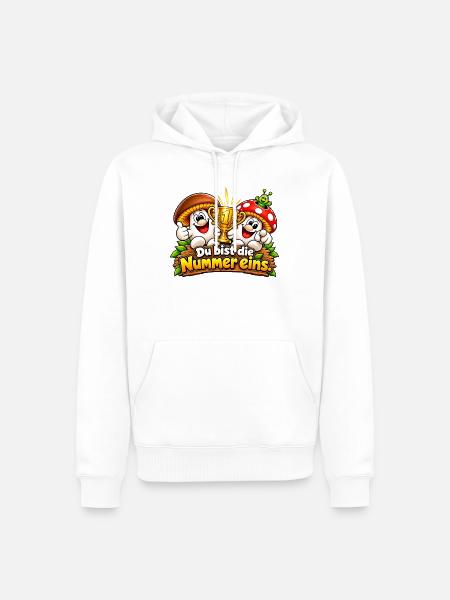 1000206579 - Männer Premium Bio Hoodie - Weiß
