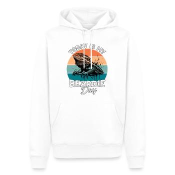 Bartagame - Männer Premium Bio Hoodie - Weiß - Vorne - Nico (187cm)