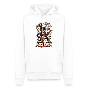 Weniger Reden, Mehr Rock Katze - Männer Premium Bio Hoodie - Weiß - Vorne - Nico (187cm)