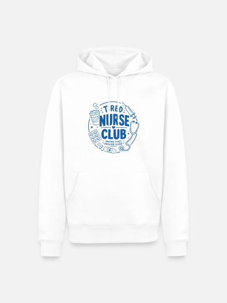 Tired Nurse Club - Männer Premium Bio Hoodie - Weiß
