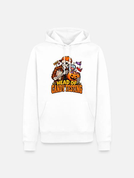 Head of Candy Testing Halloween - Männer Premium Bio Hoodie - Weiß