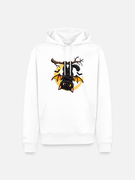 Mondscheinfledermaus am Ast - Männer Premium Bio Hoodie - Weiß