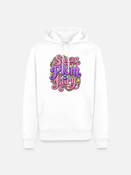 Zuckerpflaumenfee Glitzer Design - Männer Premium Bio Hoodie - Weiß