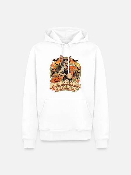 Halloween Schwangere Vampirfledermaus Pumpkin - Männer Premium Bio Hoodie - Weiß