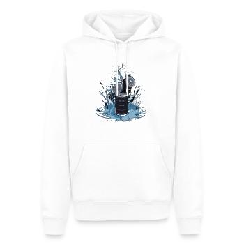 Festival de musique drum and bass DnB - Sweat à capuche Premium bio Homme - blanc - Devant - Nico (187cm)