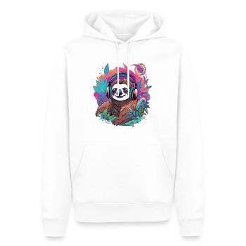 DJ Sloth Minimal Music Lover Electronic Music - Men’s Premium Organic Hoodie - white - Front - Nico (187cm)