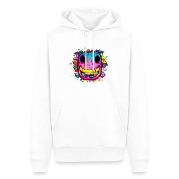 Funny Party Rave Face EDM Music Festival - Men’s Premium Organic Hoodie - white - Front - Nico (187cm)