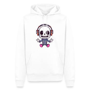 Cute Skeleton Raver Music Lover EDM Festival - Men’s Premium Organic Hoodie - white - Front - Nico (187cm)