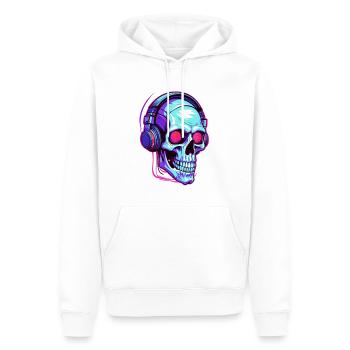 Party Skull Drum and Bass Festival Rave Skeleton - Men’s Premium Organic Hoodie - white - Front - Nico (187cm)