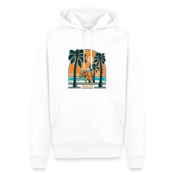 Retro Thai Elephant Travel to Krabi Thailand - Men’s Premium Organic Hoodie - white - Front - Nico (187cm)