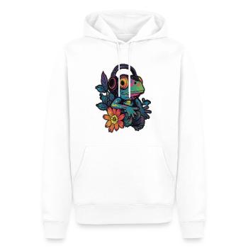Flora Frog DJ EDM Festival Rave - Männer Premium Bio Hoodie - Weiß - Vorne - Nico (187cm)