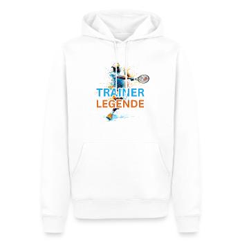 Tennistrainer Legende Coach - Männer Premium Bio Hoodie - Weiß - Vorne - Nico (187cm)