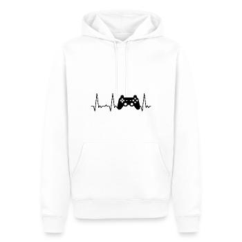 Herzschlag Game Controller - Männer Premium Bio Hoodie - Weiß - Vorne - Nico (187cm)