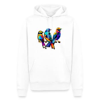 Drei kleine Vögel - Männer Premium Bio Hoodie - Weiß - Vorne - Nico (187cm)
