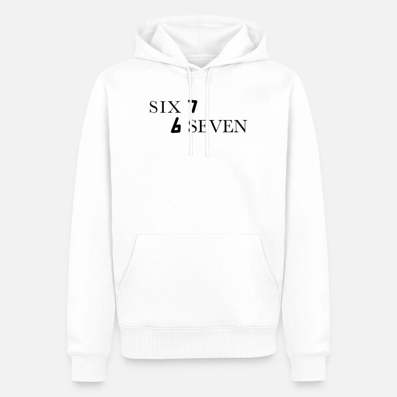 Six Seven 67 Meme Sechs Sieben - Männer Premium Bio Hoodie - Weiß