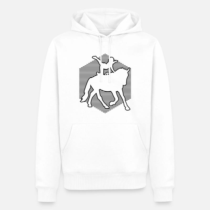 Acrobatie à cheval Équitation - Sweat à capuche Premium bio Homme - blanc