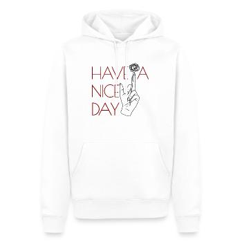 Have a nice day Middle Finger Rose Women Gift - Men’s Premium Organic Hoodie - white - Front - Nico (187cm)