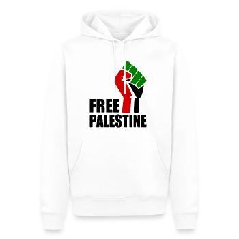 Free palestine - Sweat à capuche Premium bio Homme - blanc - Devant - Nico (187cm)
