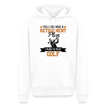 Golf Plan de retraite Humour Golfeur - Sweat à capuche Premium bio Homme - blanc - Devant - Nico (187cm)