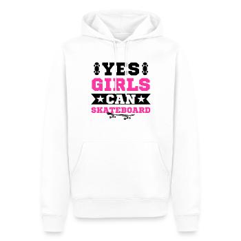 Skateboard Fille Dames Patineur - Sweat à capuche Premium bio Homme - blanc - Devant - Nico (187cm)