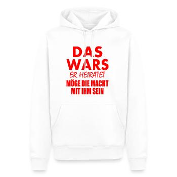 Das wars er heiratet - Männer Premium Bio Hoodie - Weiß - Vorne - Nico (187cm)