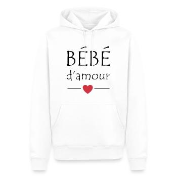 Bébé d'amour - Sweat à capuche Premium bio Homme - blanc - Devant - Nico (187cm)