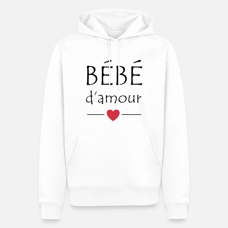 Bébé d'amour - Sweat à capuche Premium bio Homme - blanc