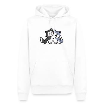 Husky Hug Club Chien Malamute - Sweat à capuche Premium bio Homme - blanc - Devant - Nico (187cm)