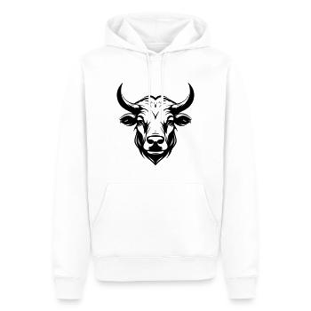 Silhouette de tête de cornes de taureau - Sweat à capuche Premium bio Homme - blanc - Devant - Nico (187cm)