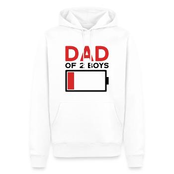 DAD OF 2 BOYS - Männer Premium Bio Hoodie - Weiß - Vorne - Nico (187cm)