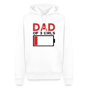 DAD OF 3 GIRLS - Men’s Premium Organic Hoodie - white - Front - Nico (187cm)