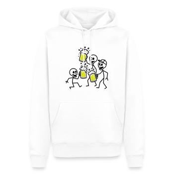 Beer Team Skeleton - Men’s Premium Organic Hoodie - white - Front - Nico (187cm)