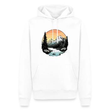 Montagnes Nature - Sweat à capuche Premium bio Homme - blanc - Devant - Nico (187cm)