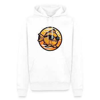 Poisson rouge Bande dessinée Cool - Sweat à capuche Premium bio Homme - blanc - Devant - Nico (187cm)