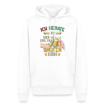 JGA Junggesellenabschied Bier Saufen Lustig Spruch - Männer Premium Bio Hoodie - Weiß - Vorne - Nico (187cm)