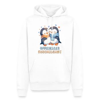 Chemise Câline Officielle Pingouins Amour Coeur Doux - Sweat à capuche Premium bio Homme - blanc - Devant - Nico (187cm)