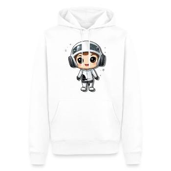 VR Lernwelt - Männer Premium Bio Hoodie - Weiß - Vorne - Nico (187cm)