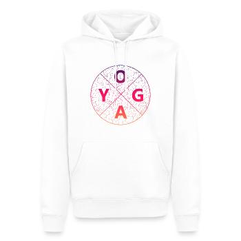 Yoga - Männer Premium Bio Hoodie - Weiß - Vorne - Nico (187cm)