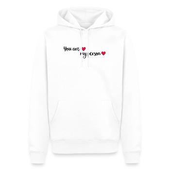 myperson - Männer Premium Bio Hoodie - Weiß - Vorne - Nico (187cm)